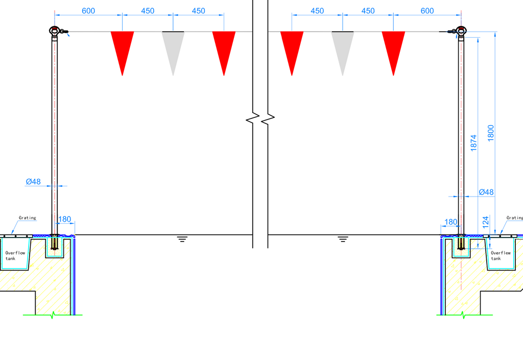 AWE032 BackStroke Flags & False Start Poles Set