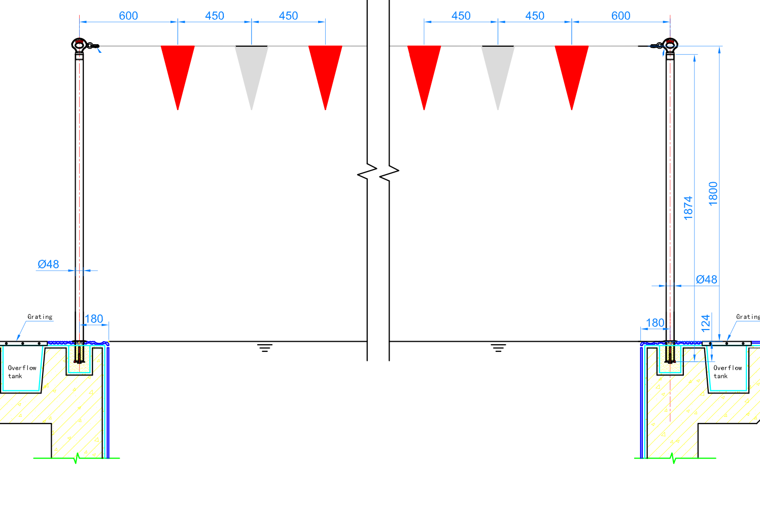 AWE032 BackStroke Flags & False Start Poles Set